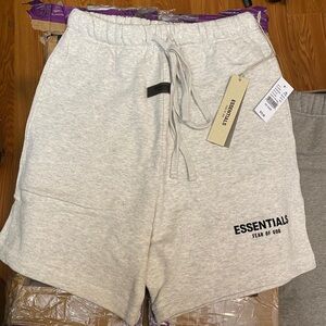 Essentials Fear of God Light Gray Athletic Shorts - Men's